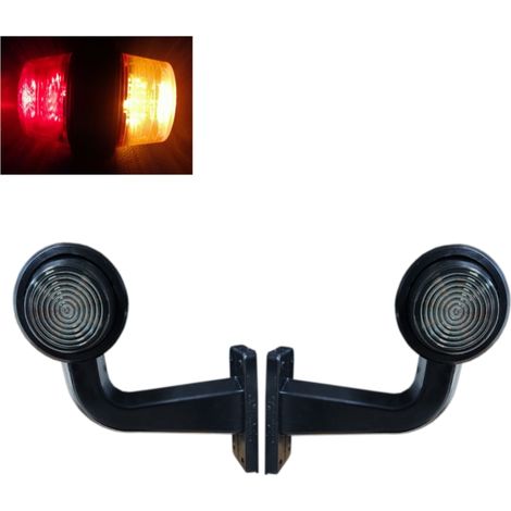 Set aus 2 Stück 12–24V LED-Seitenleuchten, rauchgetöntes Glas, orange - rot, 2x MAR947