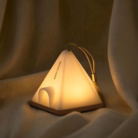 Lanterne de camping LED portable avec minuteur et batterie rechargeable – Petite lampe de tente avec poignée et cordon de suspension (1/5)