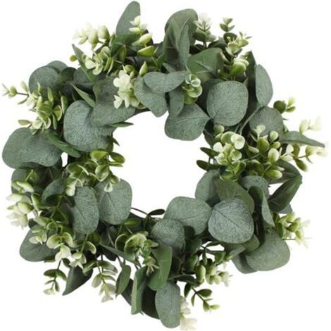 Couronne D'eucalyptus Artificiel, Porte D'entrée Guirlande, Guirlande En Plastique, Guirlande Artificielle, Porte Printemps Couronne D'eucalyptus Vert, Pour Fête De Printemps, Décorations Murales 30 (1/5)