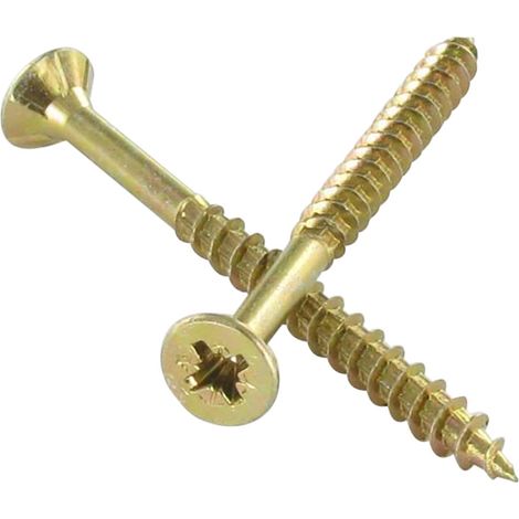 Vis bois TEKOR Tête fraisée Cranté Pozi N°2 4.5X40 Pointe antifendage type 17 Filetage total Bichromaté - 1 pièce (1/5)
