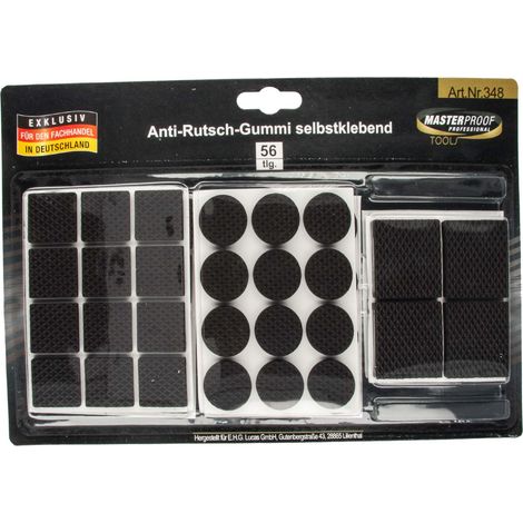 MASTERPROOF PROFESSIONAL Gummi Möbelgleiter Sortiment, schwarz, selbstklebend 56-teilig (1/3)
