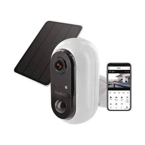 CAMÉRA AVEC BATTERIE EXT. WIFI FULL HD 1080P + PANNEAU SOLAIRE COMPATIBLE AVEC GOOGLE HOME ET AMAZON ALEXA - MIOACAM004