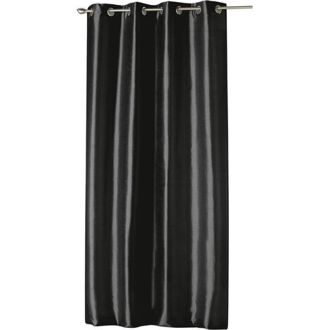 Rideau a oeillets schantung 140 x 280 cm Shana noir (1/5)