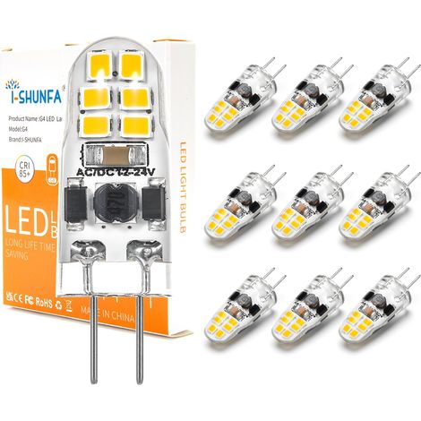 XEPHO Ampoule LED G4,Variable AC/DC12-24V,Blanc naturel 4000K,120LM 1.2WJaune (1/5)