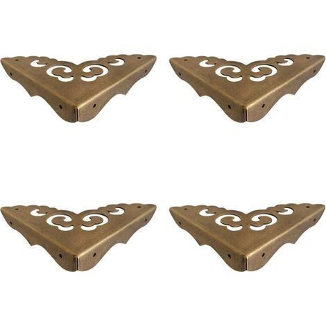 Protections d'angle en laiton, lot de 4, style antique, pour (1/5)