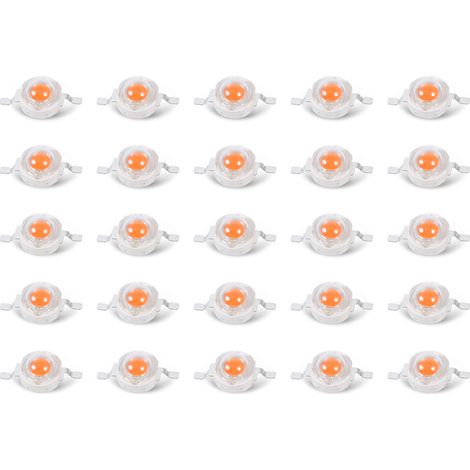 Lotto di 25 chip LED da 3W per piante – spettro completo 380-840nm – senza PCB
