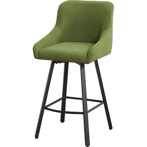 Barhocker 360° drehbar mit Rückenlehne, 66,5 cm, wasserabweisender Stoff, belastbar 150 kg, grün (1/5)