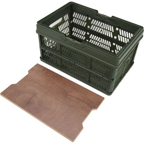 Panier de pique-nique pliable grande capacité, multifonctionnel, portable, vert M (1/5)