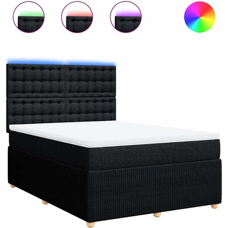 Maison Exclusive - Giroletto a Molle con Materasso Nero 140x200 cm in Tessuto