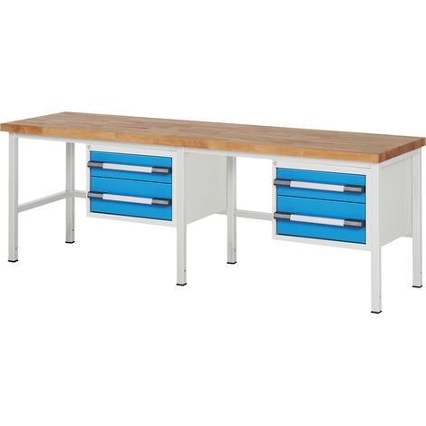 eurokraft pro, Établi, sur piétement Série 8000, 4 tiroirs: 2