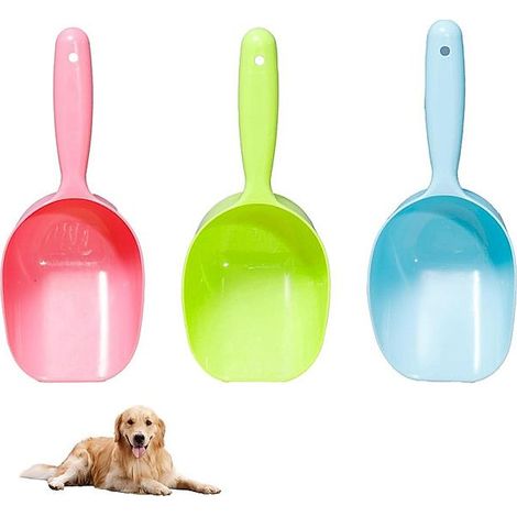 Pelle doseuse en plastique pour nourriture chien, chat, oiseau et lapin, lot de 1, verte (1/5)