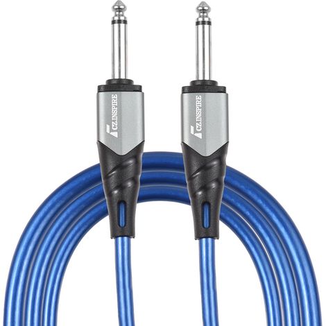 Câble audio mono 6,35 mm (1/4 pouce) pour instrument, 3 m (10 pieds), double interface droite avec réduction du bruit, étanche et résistant à la compression, pour guitare électrique, clavier, table de (1/2)