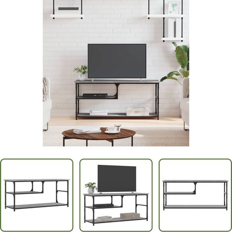 vidaXL Stahl - TV-Schrank Grau Sonoma 103x38x46,5 cm Holzwerkstoff und Stahl (1/5)