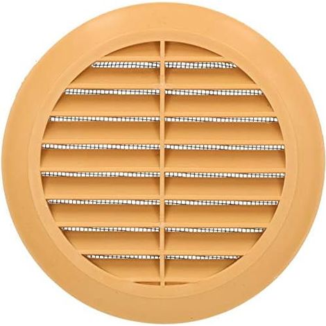 KOTARBAU Grille de ventilation 100 mm Ronde Beige Grille à Lamelles Raccord de Tuyau en Plastique