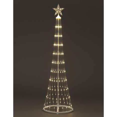 1.8m Light Up Christmas Cone Tree 220 Warm White LEDs Indoor Outdoor Garden Decoration (1/4)
