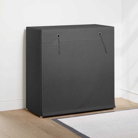Armoire à Chaussures, Meuble Étagère de Rangement, avec housse Gris 79x40x80 cm Tissu OIB1627E (1/5)
