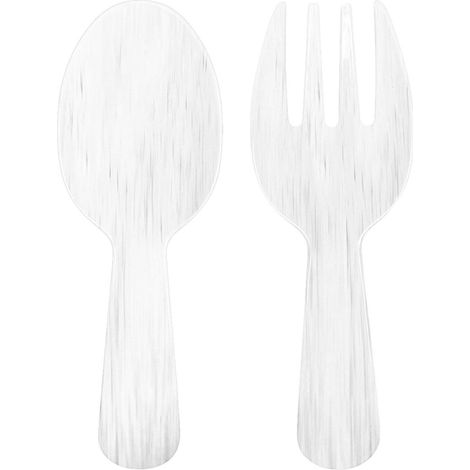 Couverts à Salade en Mélamine Blancs pour Service de Table et Repas 27 x 9,5 x 1 cm - PANGIVO (1/4)
