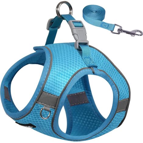 1 Harnais Pour Chien, Gilet Anti-Traction, Laisse 1,5m, Bandes Réfléchissantes, Taille Moyenne (1/5)