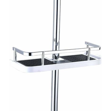 Portasapone telescopico regolabile in plastica per doccia, portasapone da bagno per shampoo e sapone, 19 mm-25 mm, installazione senza foratura richiesta (1/4)