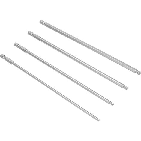 4 embouts 200mm acier hex/boule/aimantés, pour vissage et atelier (1/5)