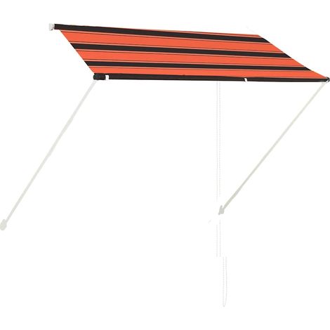Store banne rétractable 250×150 cm orange et marron