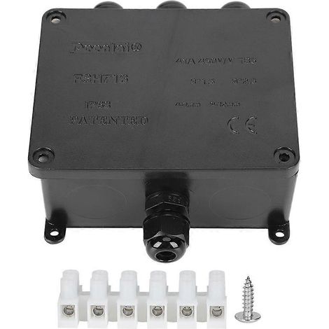 Wasserdichte Anschlussdose für den Außenbereich, Kabelverbindergehäuse, Elektronikgehäuse IP68, PC, Schwarz