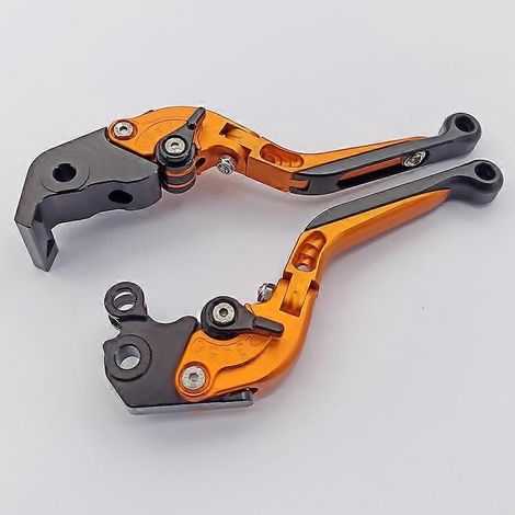 Leviers de frein, d'embrayage et de klaxon en alliage modifié (orange) pour KTM 990 SMR/SMT 2009-2013 (1/5)
