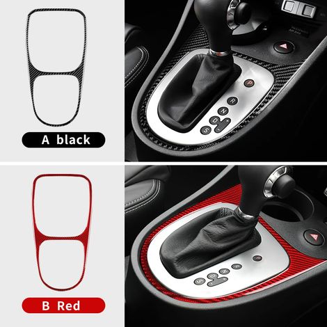 (Levier de vitesse RHD - Carbone rouge) Véritable autocollant en fibre de carbone souple, compatible avec les modèles Seat Leon 2005 à 2012 (tableau de bord, compteur de vitesse). Accessoires pour acc (1/4)