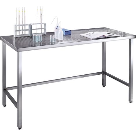 FRANKEL kaiserkraft, Table pour salle blanche en inox à plateau