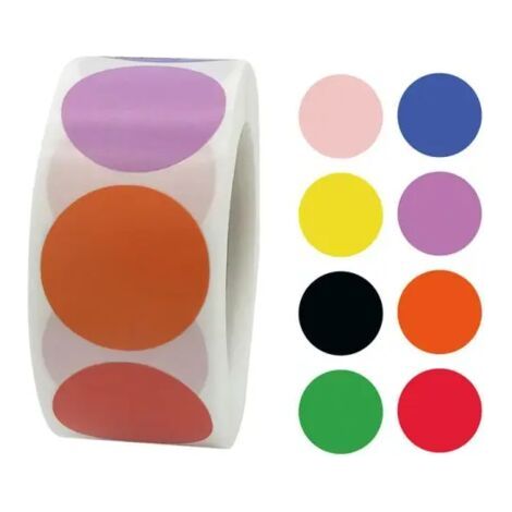500 autocollants autocollants - motif pois/pois multicolore