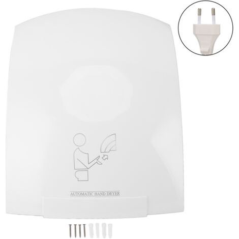 Sèche-Mains 1200 W, Séchage Rapide 10 S, Flux d'air Puissant, Conception Compacte, Capteur Automatique, Faible Consommation D'énergie pour Un Usage Commercial (Prise UE 220V 50Hz) (1/5)