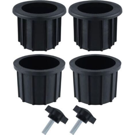 2 Ensembles (6 pièces) Accessoires Parasol Balcon. 4 Anneaux de Trou de Parapluie et 2 Vis à Bouton à Main. Accessoires de Support de Parapluie pour Table de Terrasse Balcon Terrasses (Noir) (1/5)
