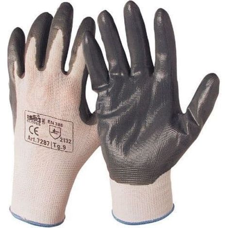 120 PAIA DI GUANTI DA LAVORO SPALMATI NYLON / NITRILE MISURA 10 guanto coppia