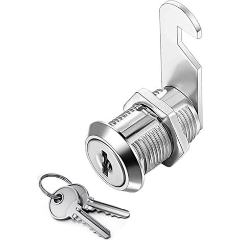 Serrure Batteuse Cylindre, Verrou de Porte pour Armoire, Serrure Batteuse a Came Barillet pour Boite aux Lettres Tiroir, 30mm (1/3)