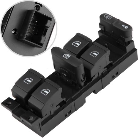 Hauptschalter für elektrische Fensterheber für Volkswagen Golf, Jetta, Bora, Passat B5, Seat Leon und Toledo (1999–2006), Fensterhebersteuerung, Autoteil, 1 Stück (1/5)