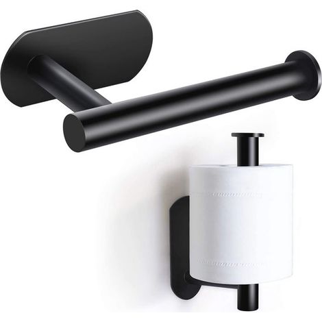 Portarotolo di carta igienica senza foratura, autoadesivo, in acciaio inox, autoportante e impermeabile, 16 cm (1/5)