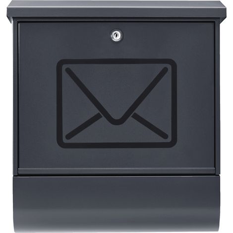 BURG-WÄCHTER Briefkasten mit Zeitungsfach ohne Namensschild, Verzinkter Stahl, Transluzente Tür, Einwurf-Format DIN C4, 2 Schlüssel, Lucenta 2700 ANT, Anthrazit (ähnlich RAL 7016) (1/5)