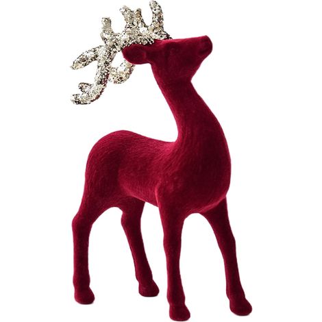 Renard De Noël - Statue Renne En Plastique - Décoration Table Noël - Pour Cheminée Étagère Salle À Manger - 1 Pièce (1/5)