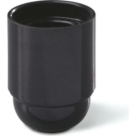 Scame portalampada e27 lisco nero con filetto stampato cavo 2,5 mm