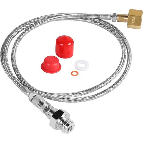LALAGO Tuyau Haute Pression Adaptateur de CO2 pour Grohe Blue Home Water Carbonators Transfert, Tuyau pour Machine à Gazéifier L'eau de 60 Pouces pour Bouteille de Type 1500 Psi, Adapté aux Grandes (1/5)