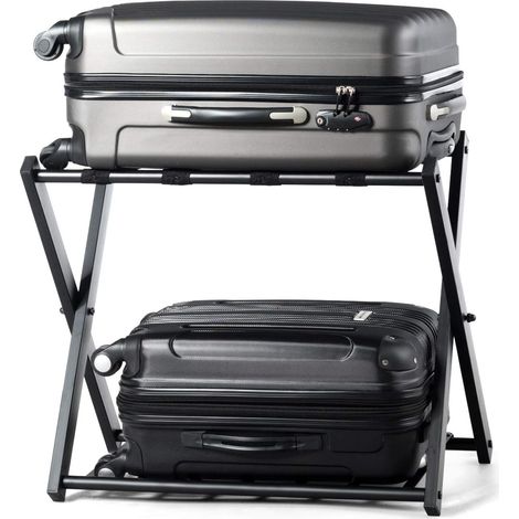 COSTWAY Soporte Equipaje Soporte Plegable para Maletas Carga 60 kg Estantes para Equipaje Tubo de Hierro para Hotel Dormitorio (1/5)