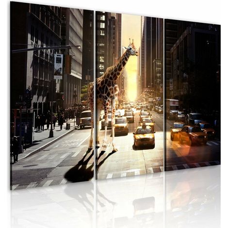 Tableau girafe dans la grande ville - 120 x 80 cm (1/4)
