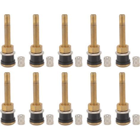 Tiges de Valve droites en laiton, pince robuste dans le noyau de Valve de pneu de camion sans chambre à air 10 pièces (1/4)