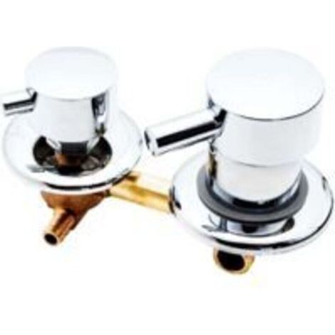 Robinet de douche à trois voies, encastré, 12-12,5 cm, pour usage en salle de bains. (1/5)