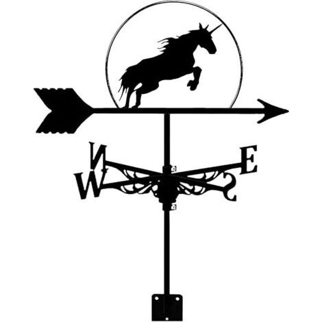 Girouette noire pour toit, indicateur de vent en métal, piquets de jardin pour garage, coupole, grange, jardin, décoration de ferme (1/4)