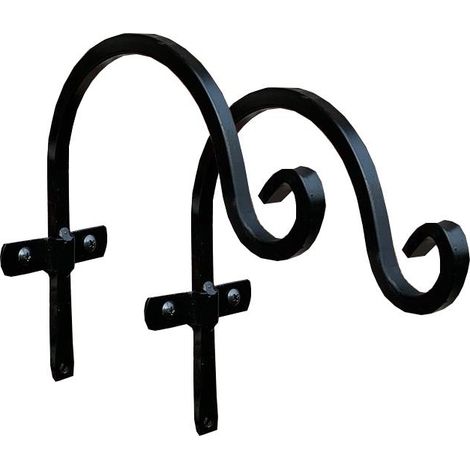 Metal Round Hanging Basket Hooks (20cm) Set of 2 (1/5)