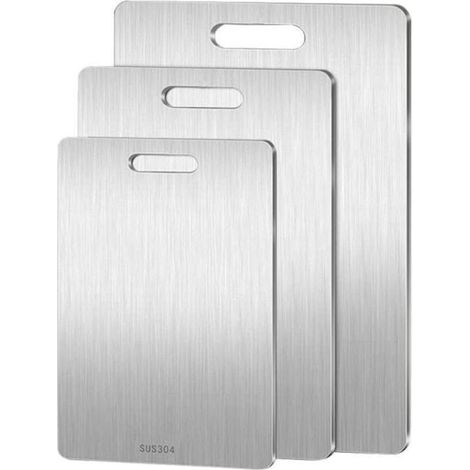 Planche à découper en titane, planche à découper en acier inoxydable, planche à découper double face en titane, compatible avec la