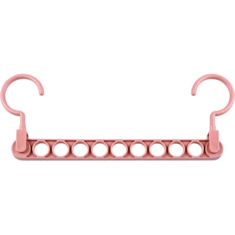 Lot de 2 cintres de rangement roses en plastique pour placard (1/5)