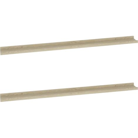 vidaXL Mensole da Parete 2 pz Rovere Sonoma 115x9x3 cm