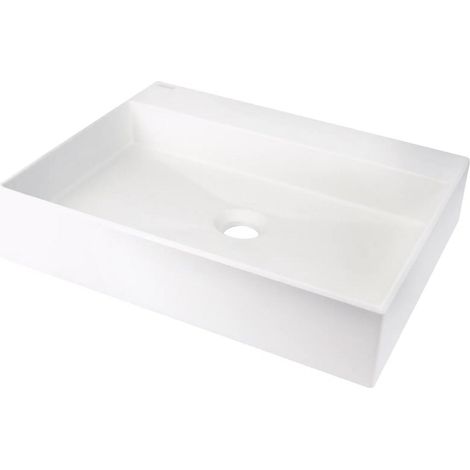 Lavabo rettangolare in granito bianco alabastro 50x40 cm con piano - Sofyro